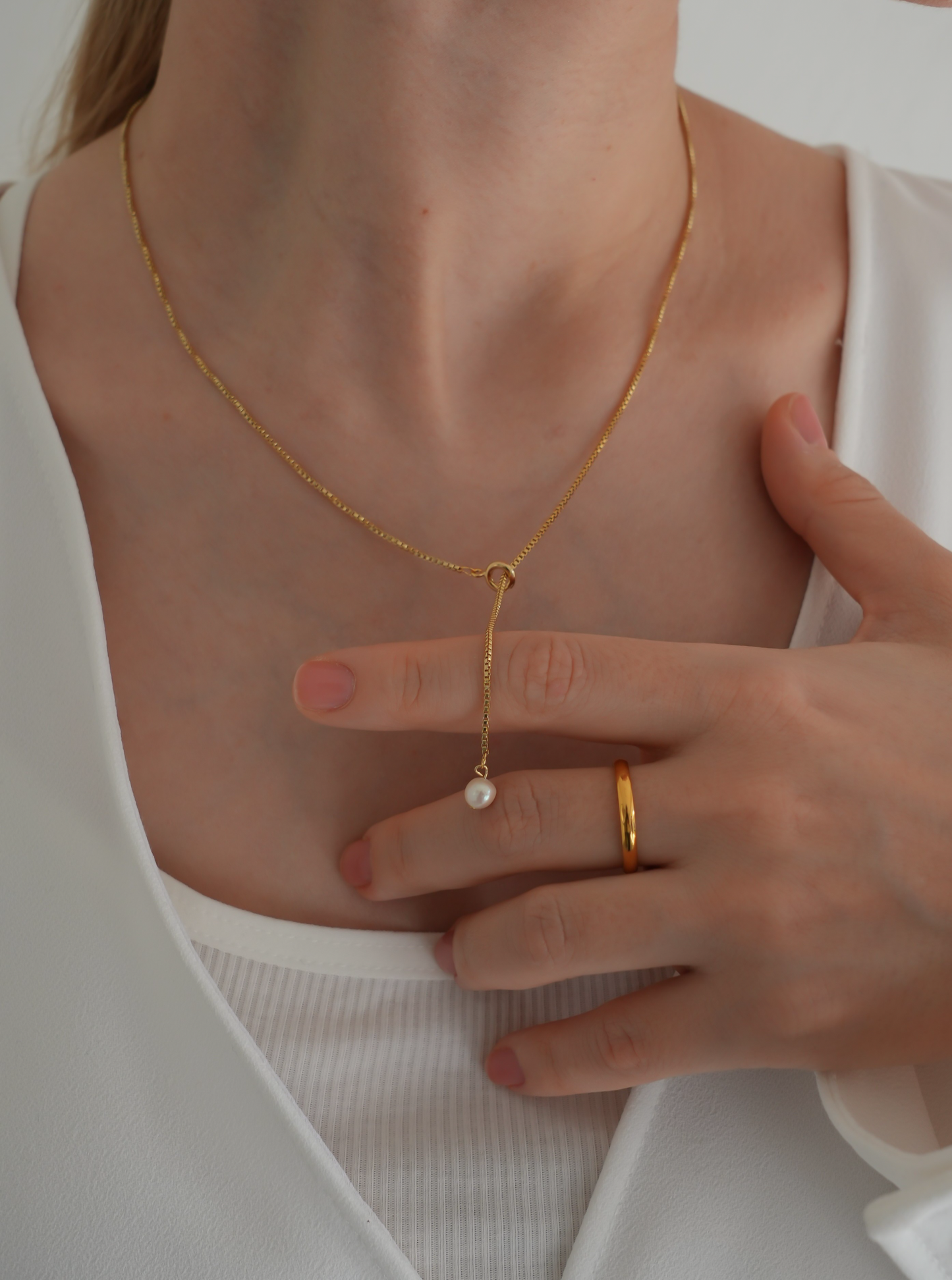 pearl sway necklace - venetian - / (金属アレルギー対応)