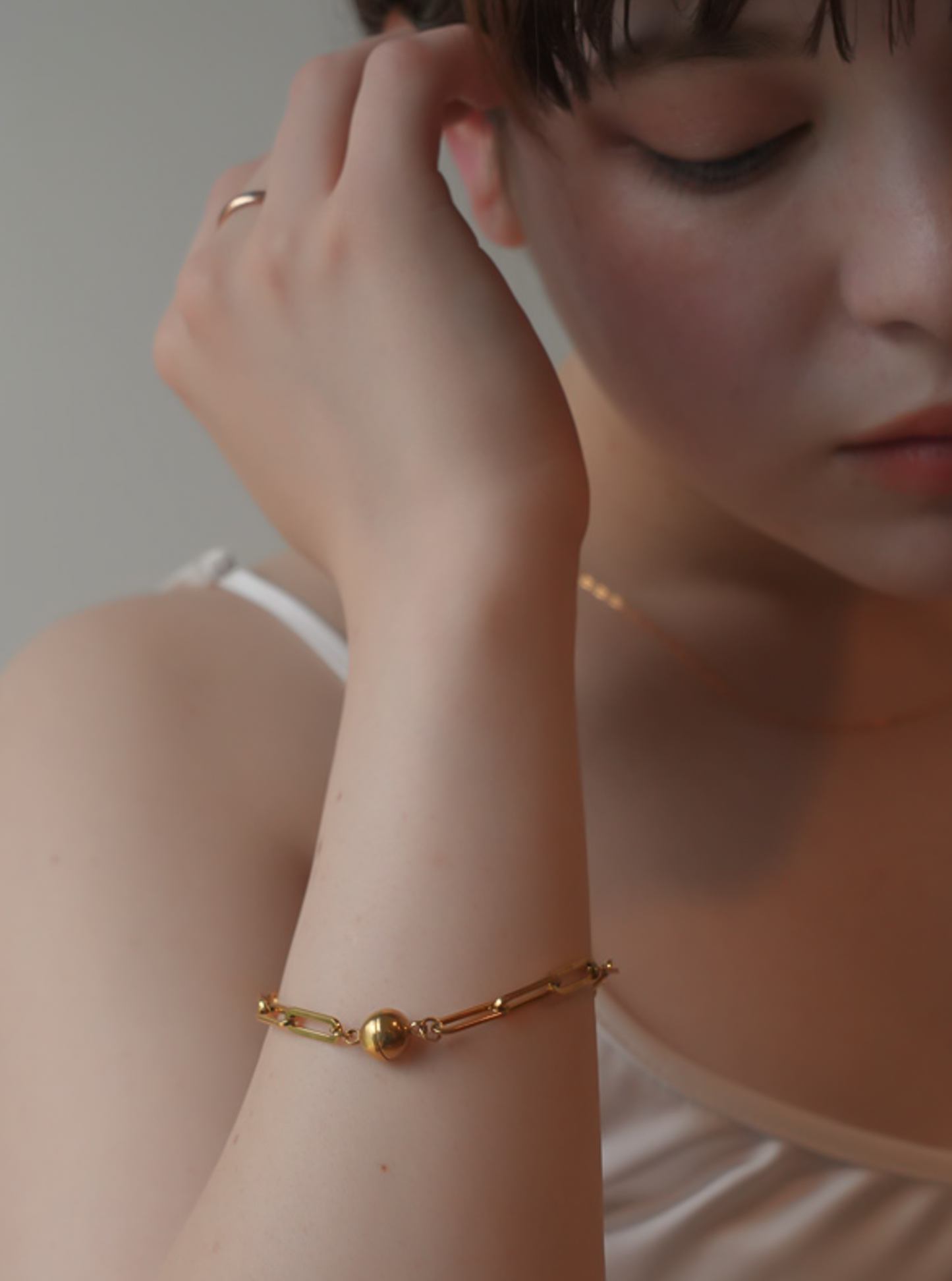 aimant rectangle chain bracelet / 316L(金属アレルギー対応)