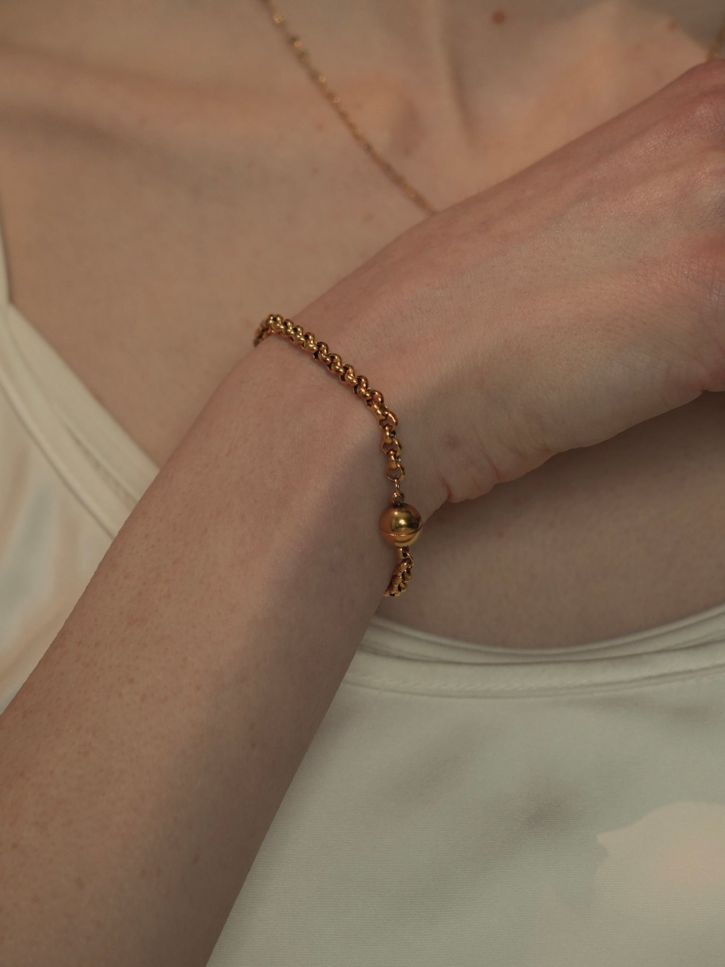 aimant cercle chain bracelet / 316L(金属アレルギー対応)