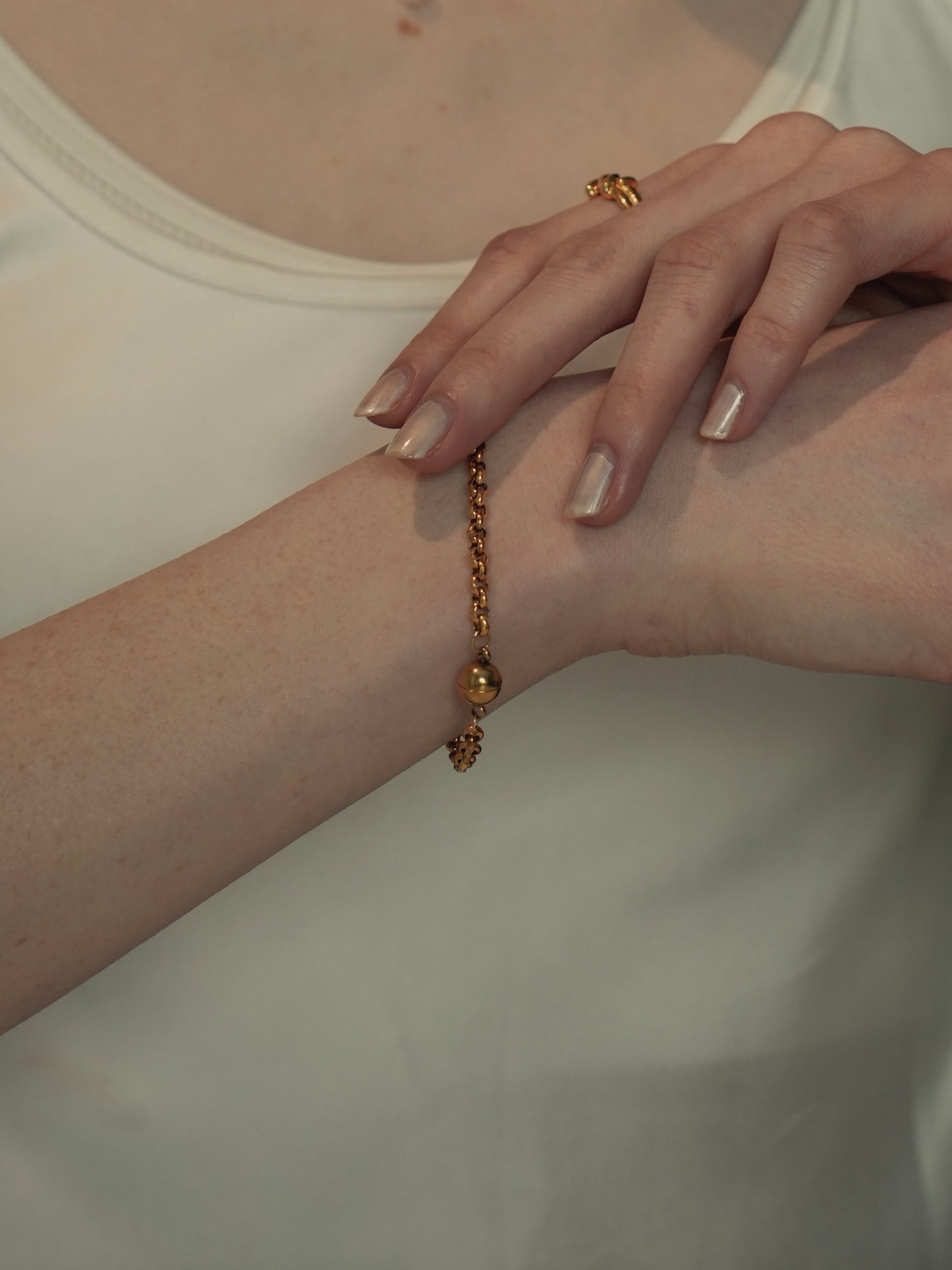 aimant cercle chain bracelet / 316L(金属アレルギー対応)