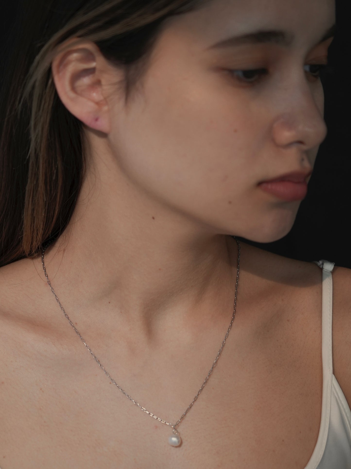 pearl ritys necklace / (金属アレルギー対応)