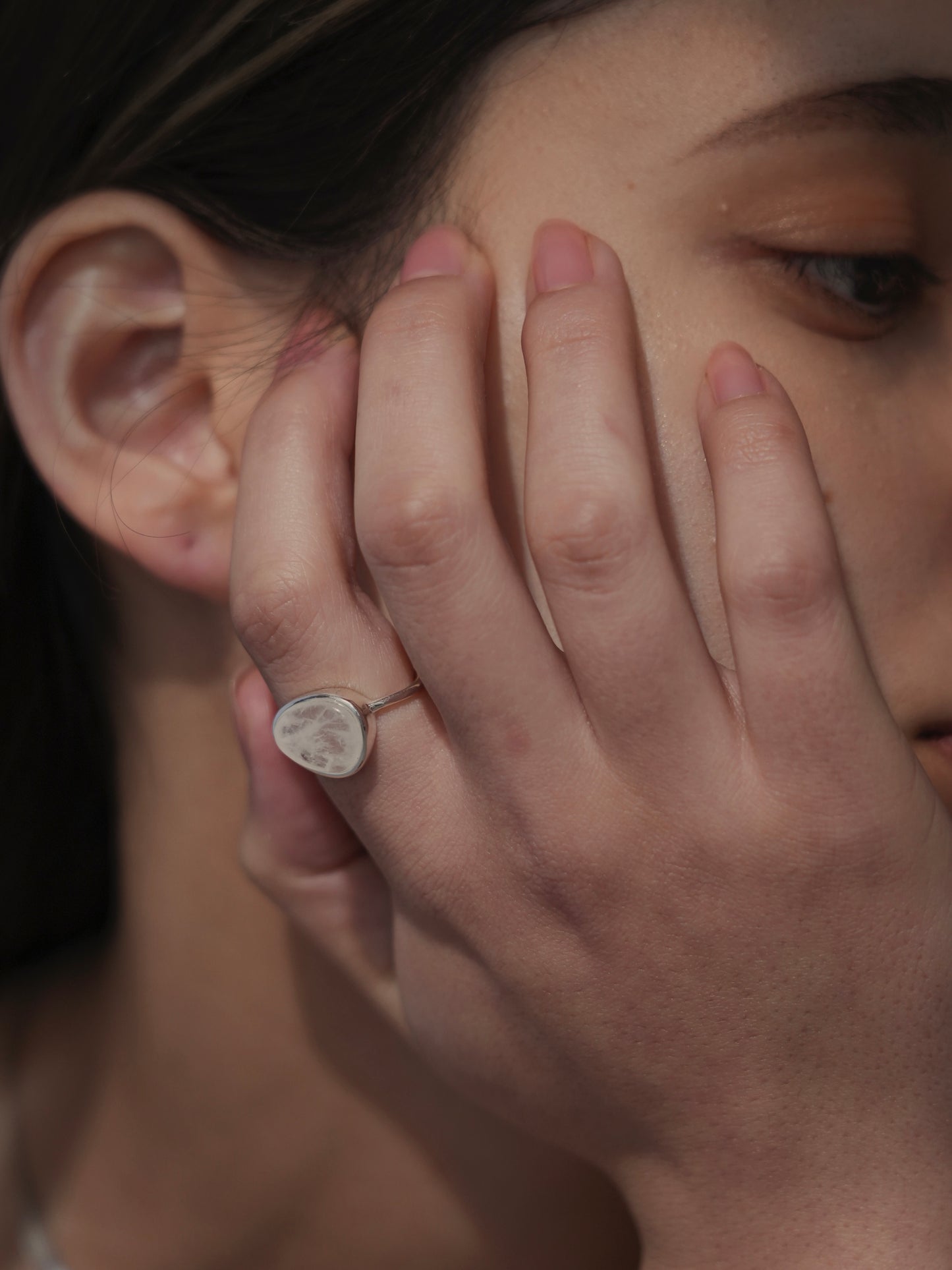 ellipse ring(Blanc pur) / s925