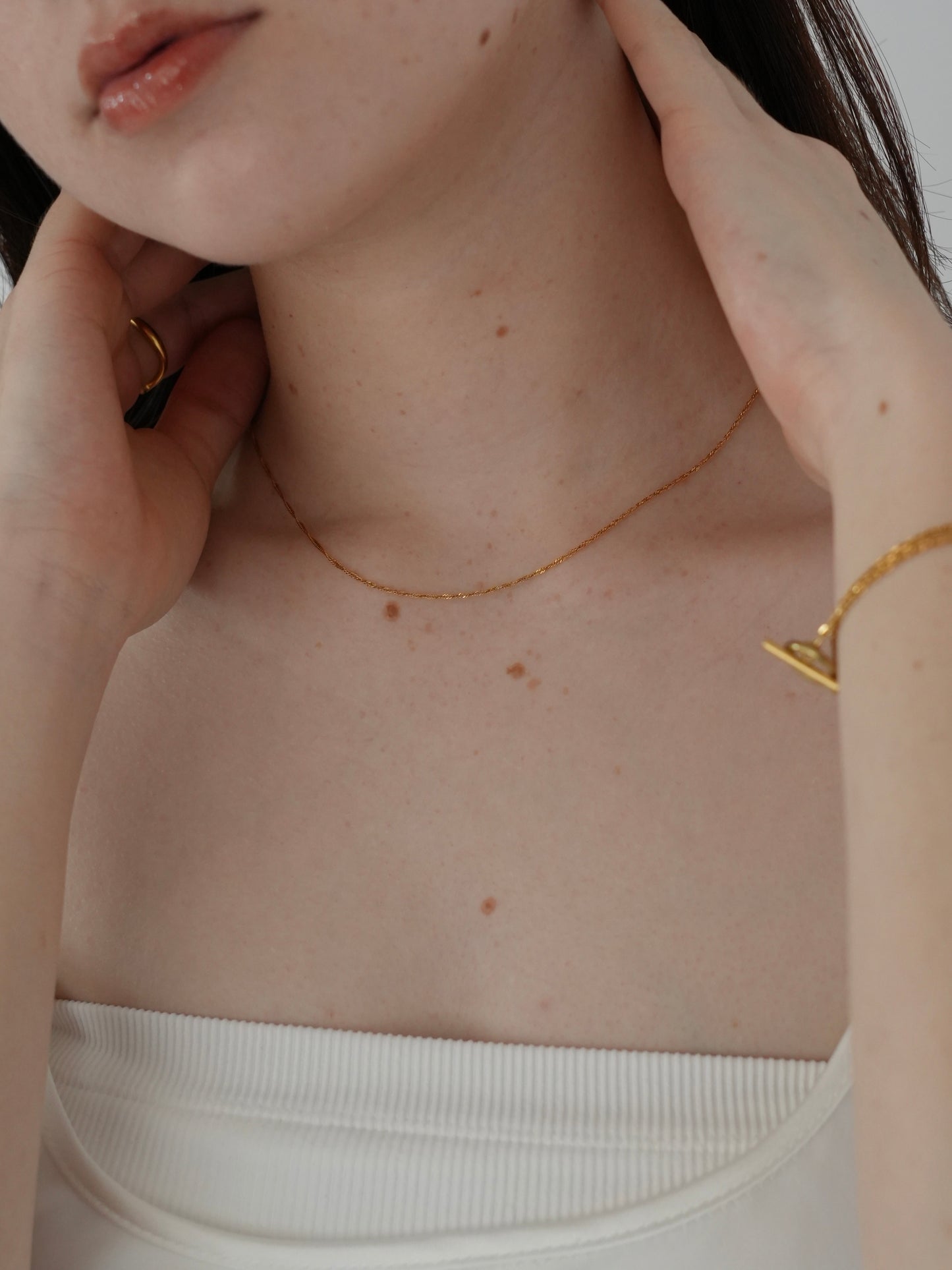 Spiral chain necklace / 316L(金属アレルギー対応)