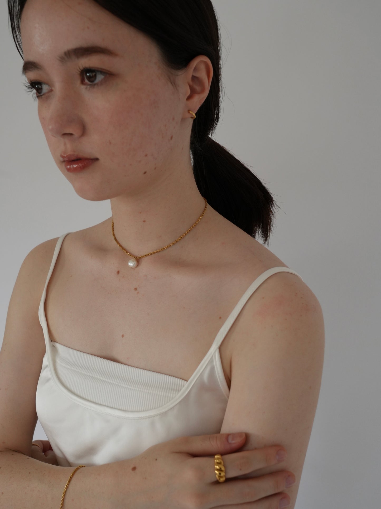 Pearl chain choker / 316L(金属アレルギー対応)