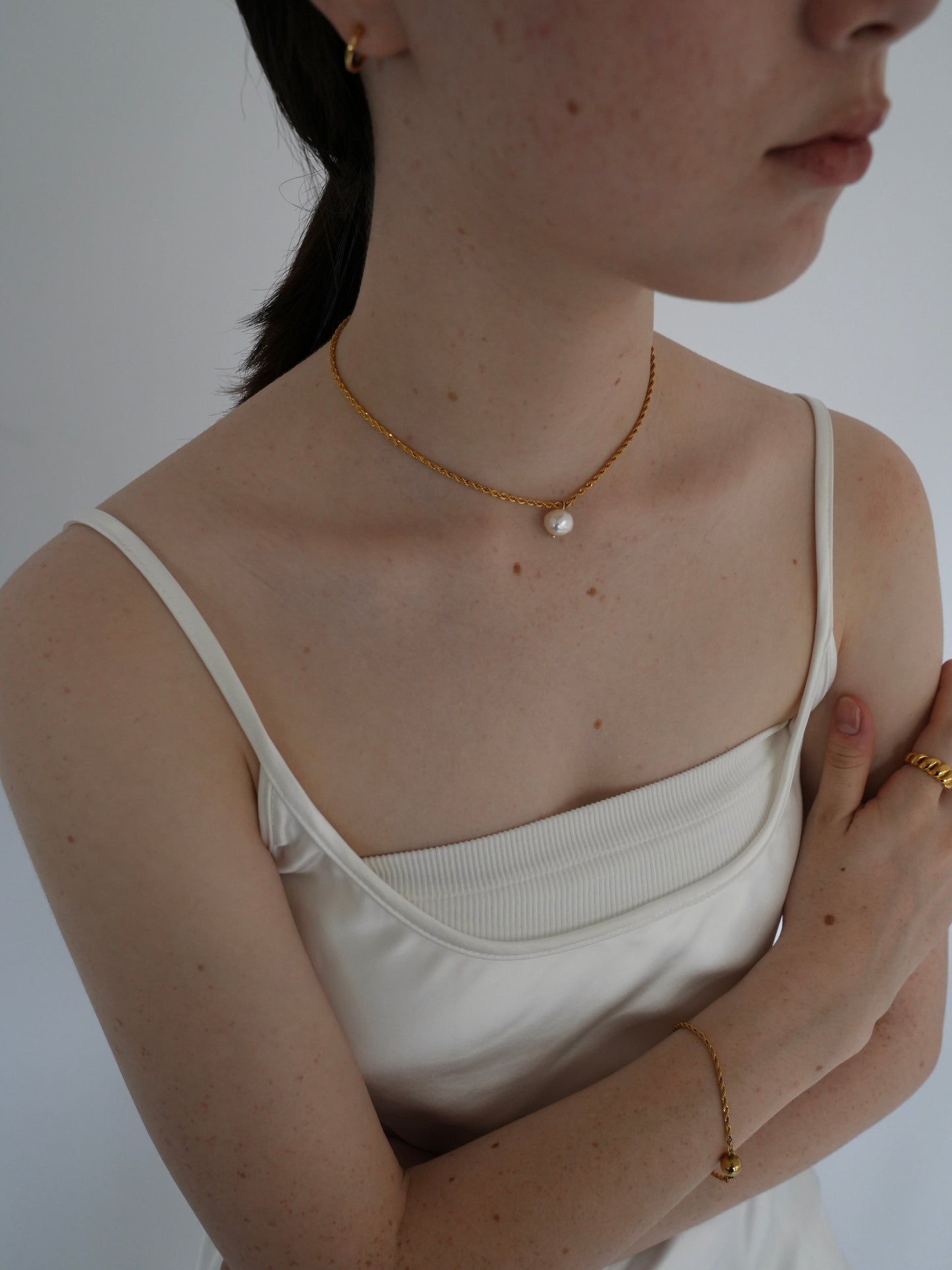 Pearl chain choker / 316L(金属アレルギー対応)
