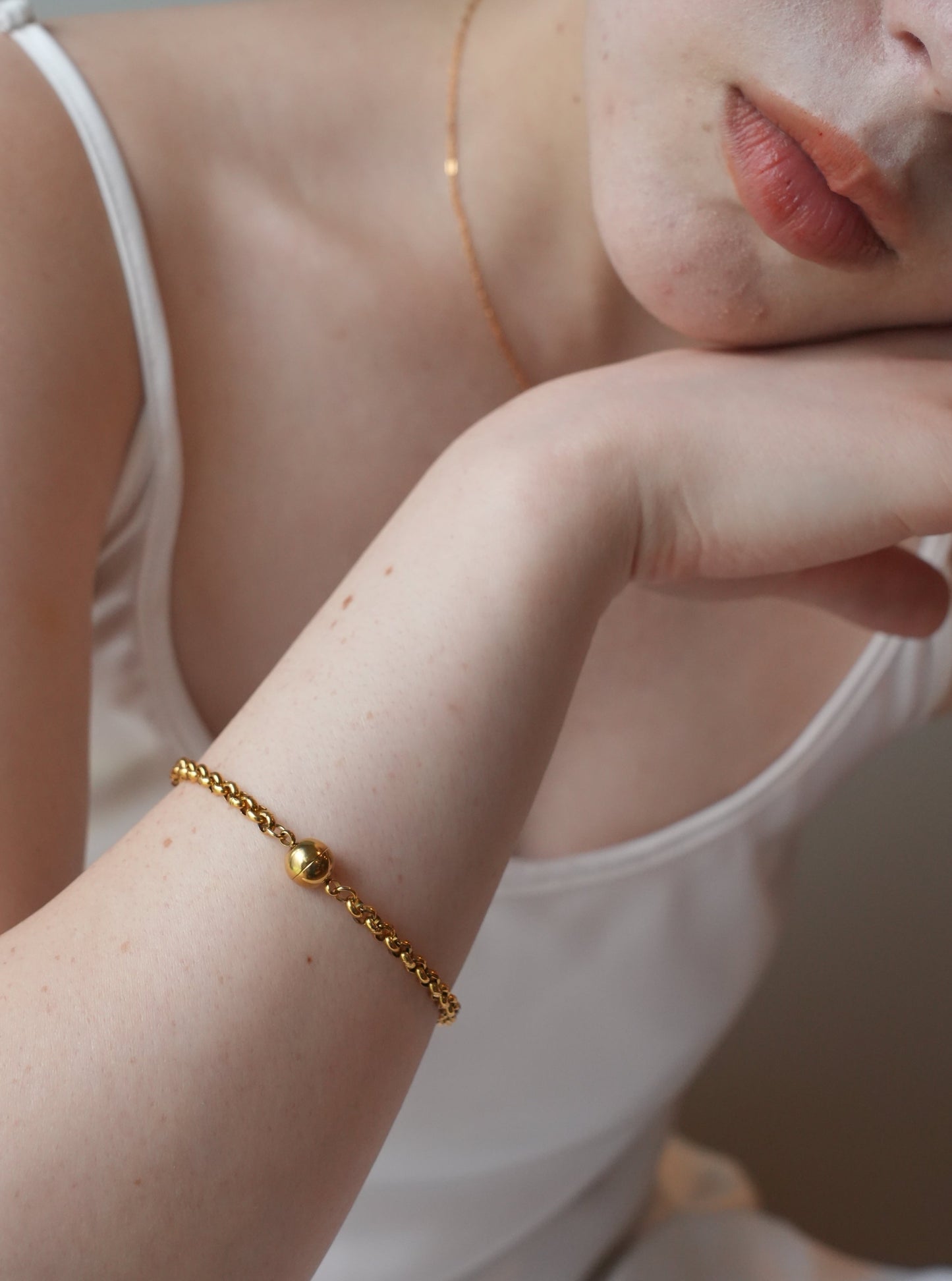 aimant cercle chain bracelet / 316L(金属アレルギー対応)
