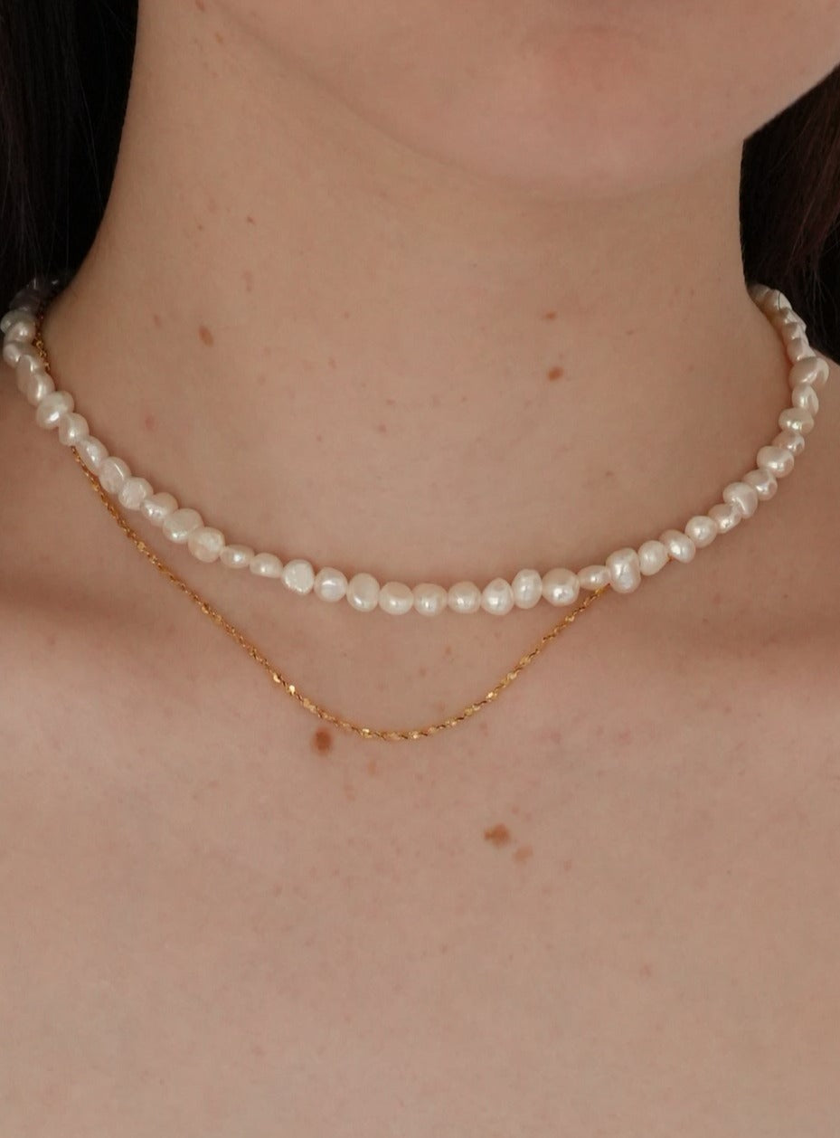 Pearl petit necklace(set) / 316L(金属アレルギー対応)