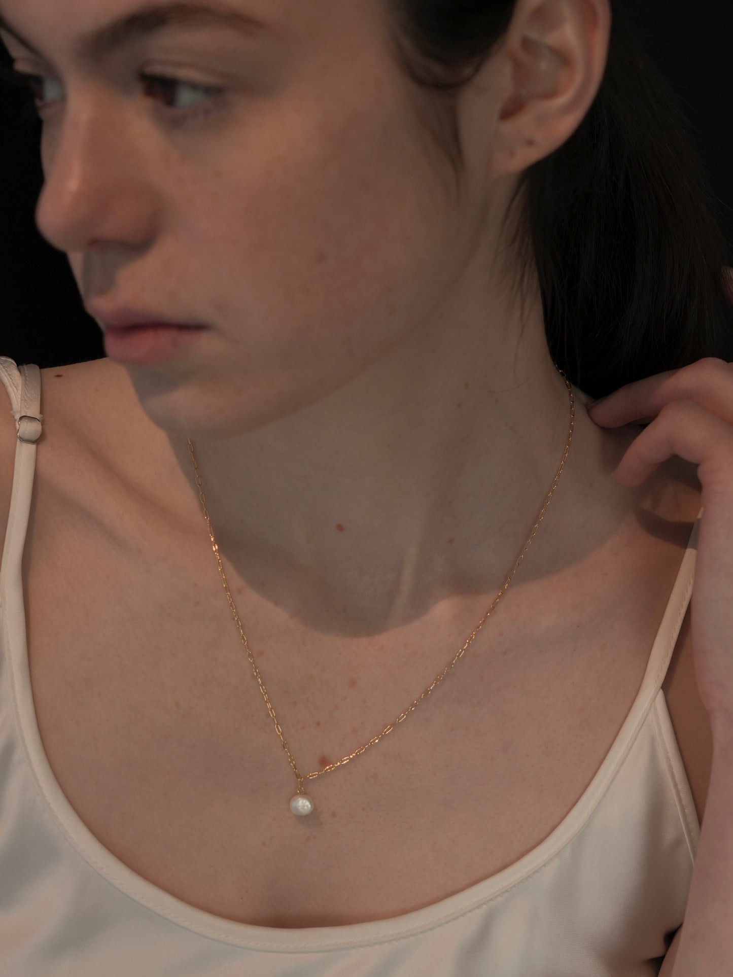 pearl ritys necklace / (金属アレルギー対応)