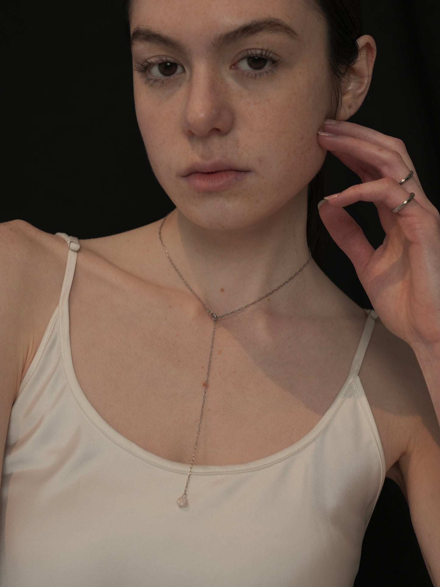 pearl sway necklace - pas - / (金属アレルギー対応)