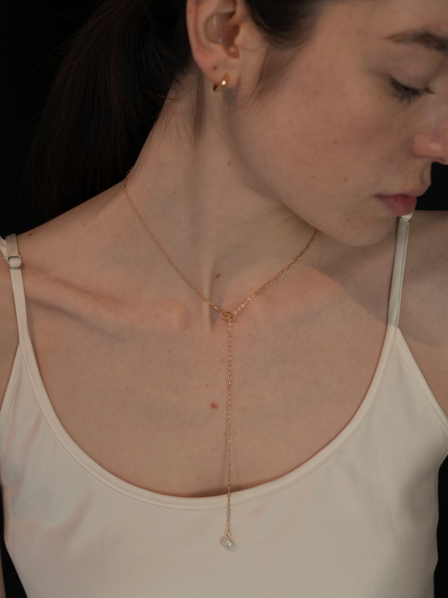 pearl sway necklace - pas - / (金属アレルギー対応)