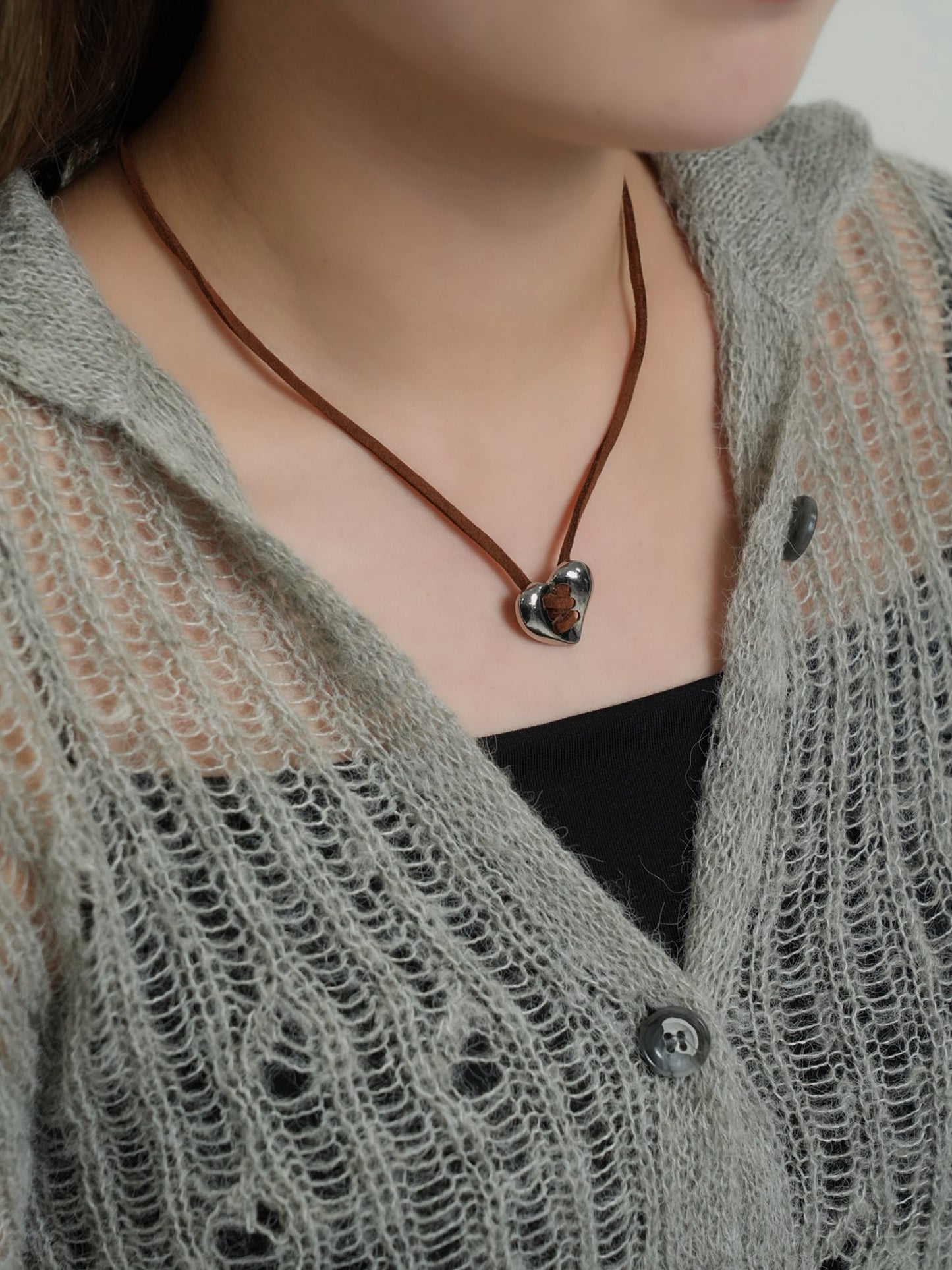lace up heart necklace