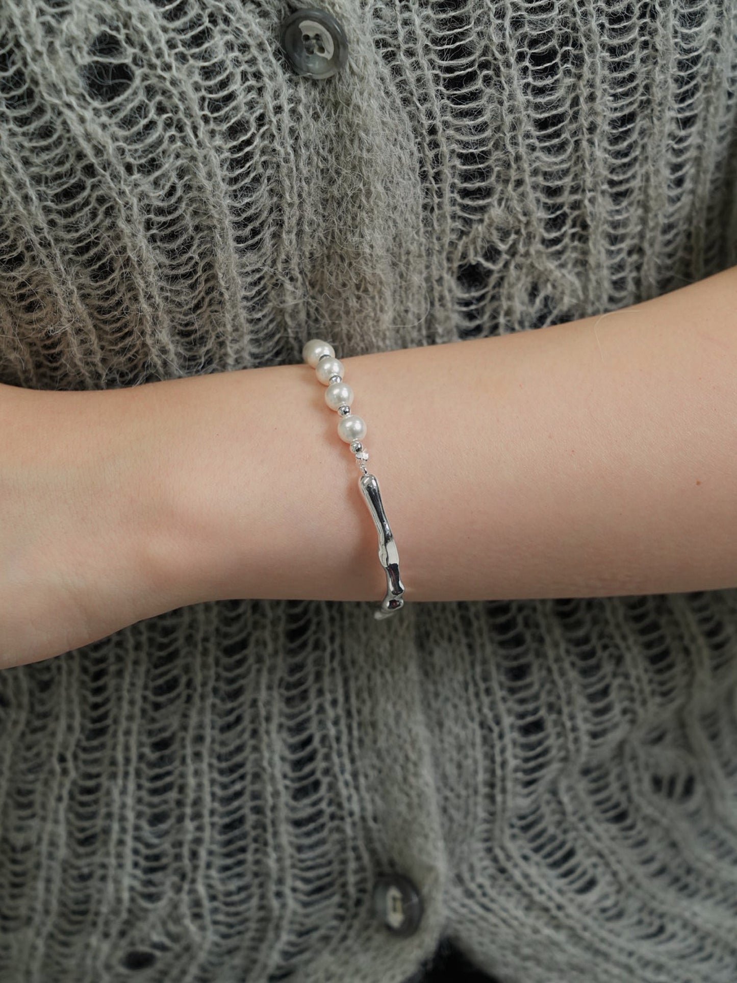 half pearl bangle
