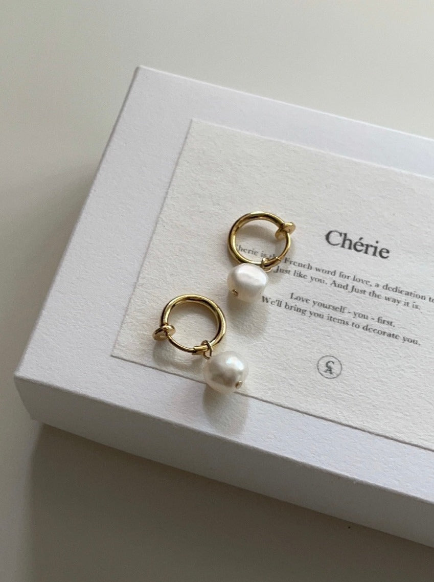 pearl hoop earring