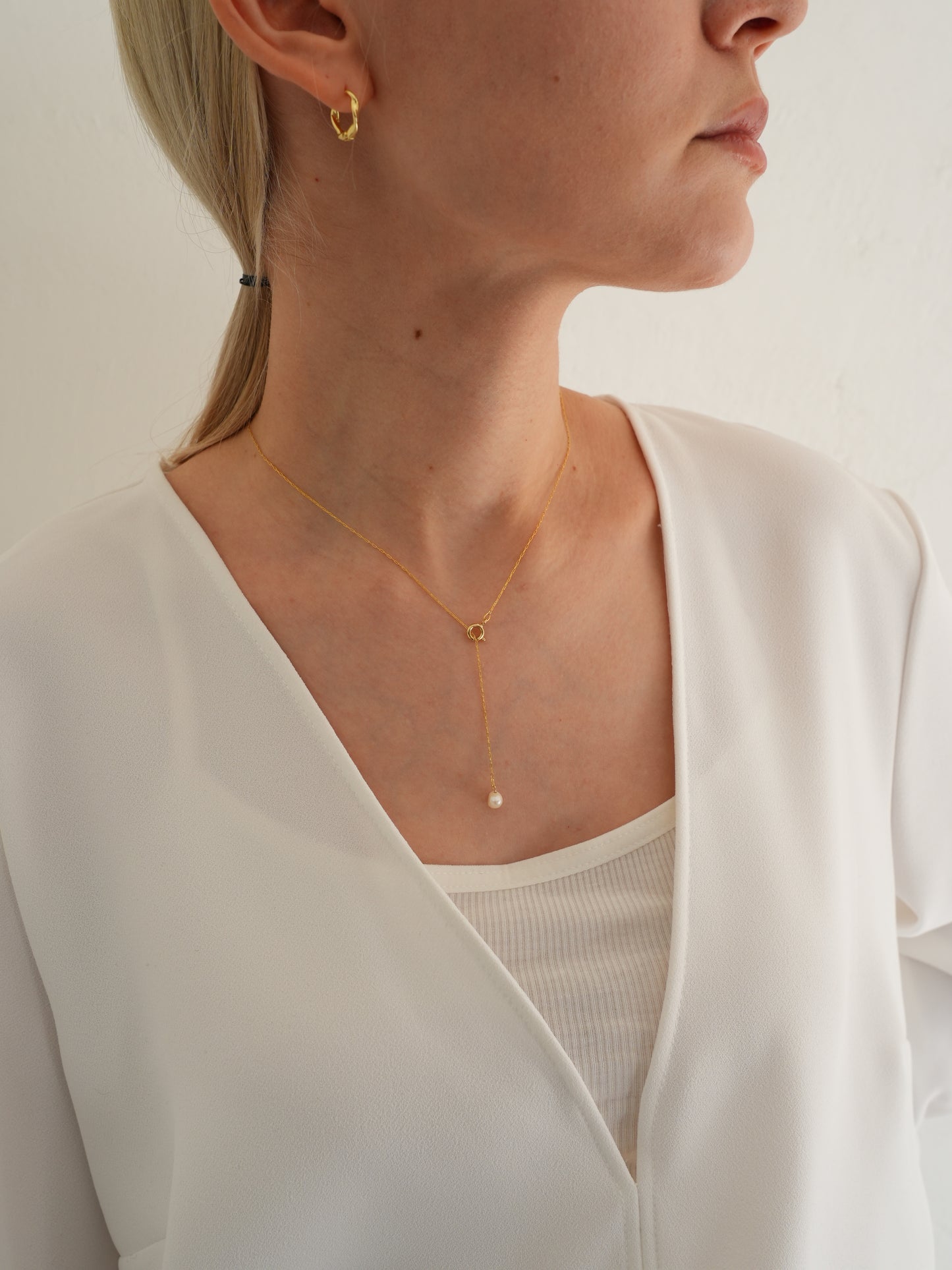 pearl sway necklace - pas - / (金属アレルギー対応)