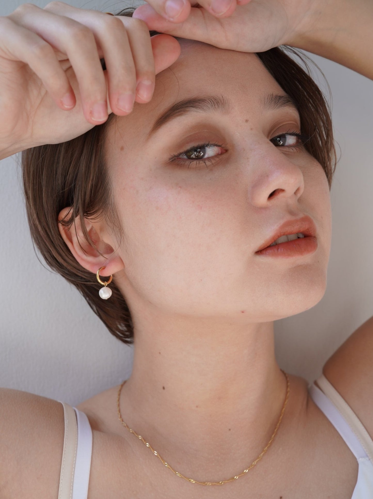pearl hoop earring