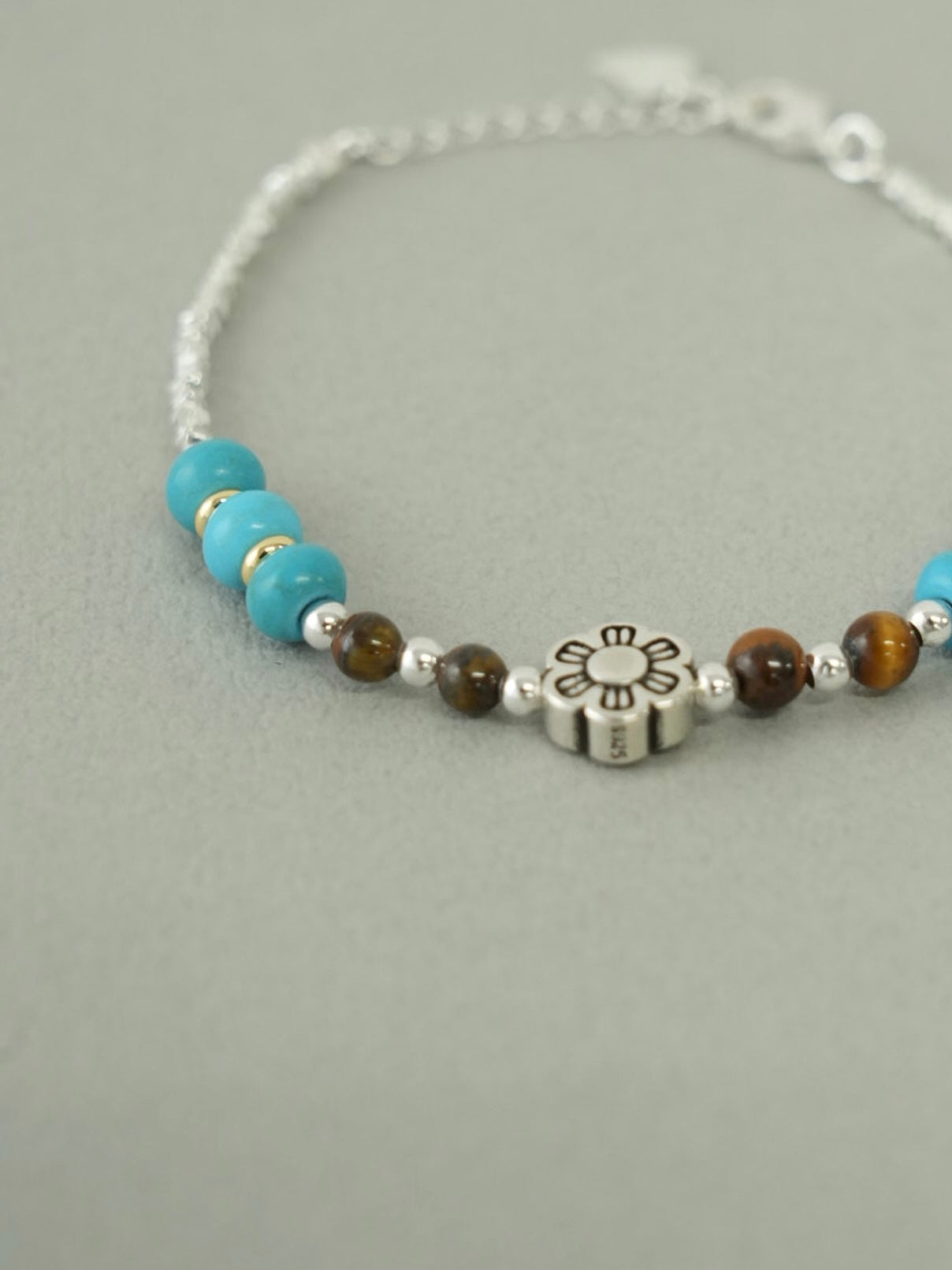turquoise flower bracelet