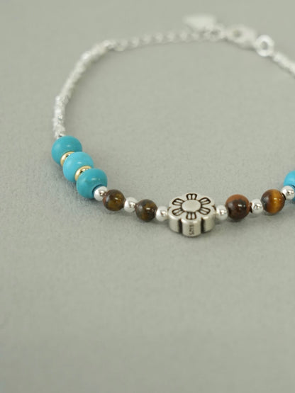 turquoise flower bracelet