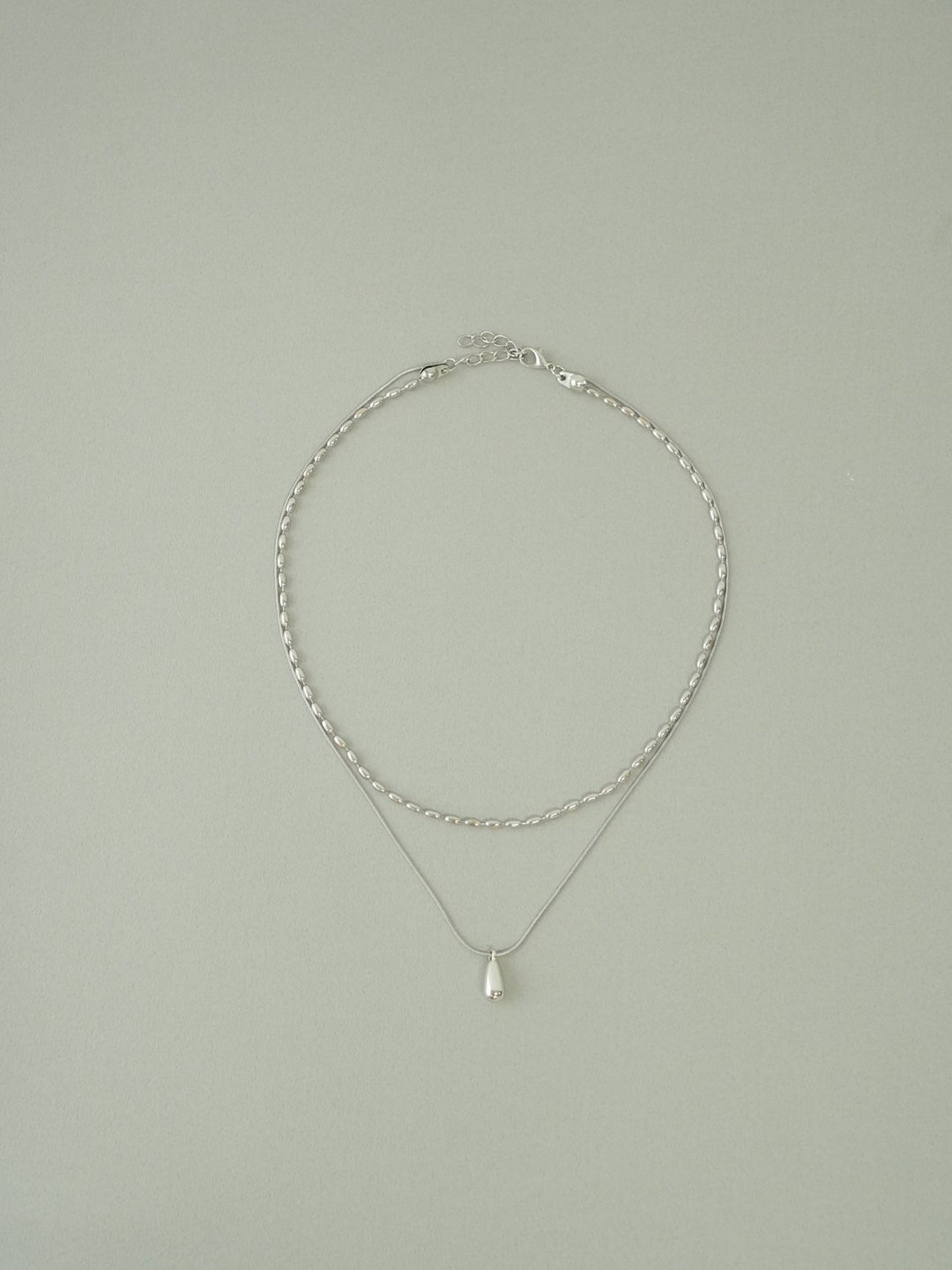 drop&chain layered necklace