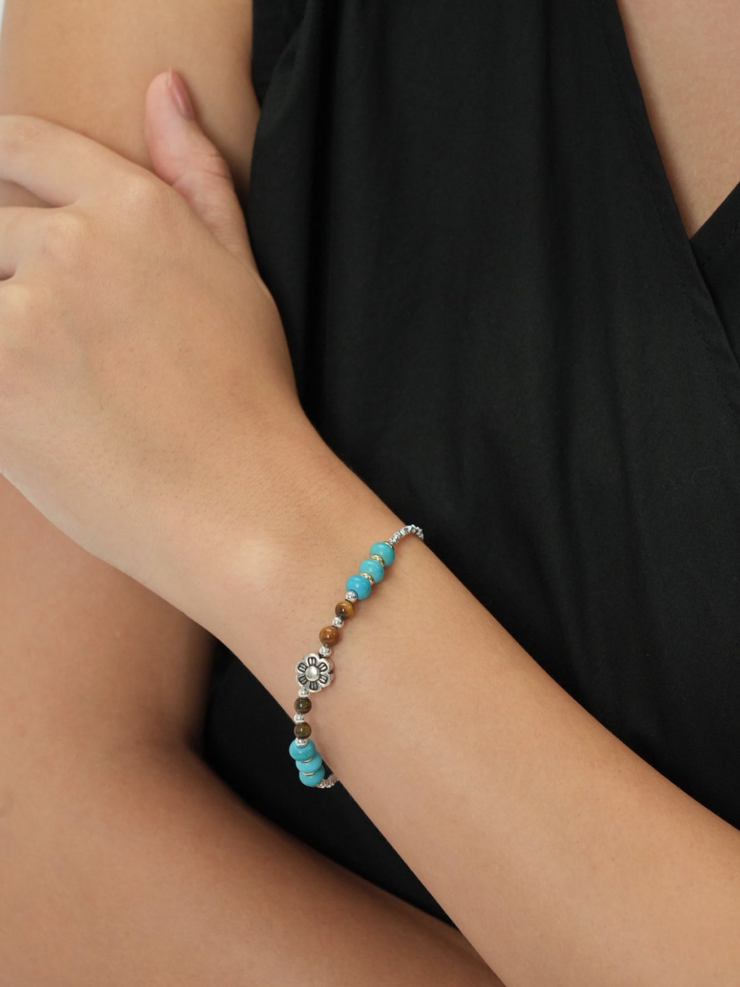 turquoise flower bracelet
