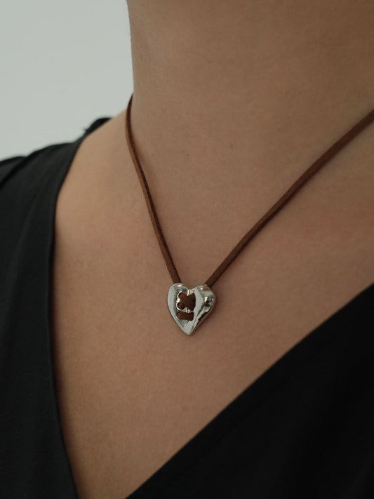 lace up heart necklace