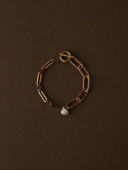 Pearl brillant chain bracelet / 316L(金属アレルギー対応)
