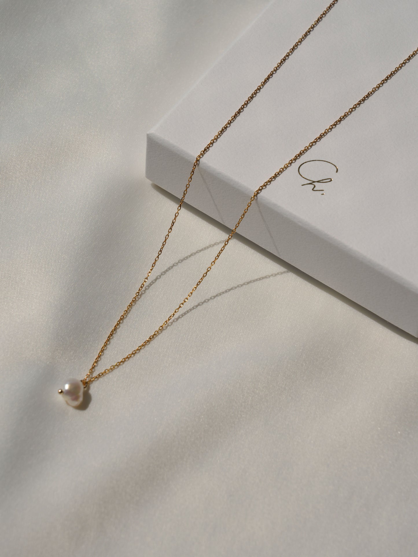 pearl mince chain necklace / 316L(金属アレルギー対応)