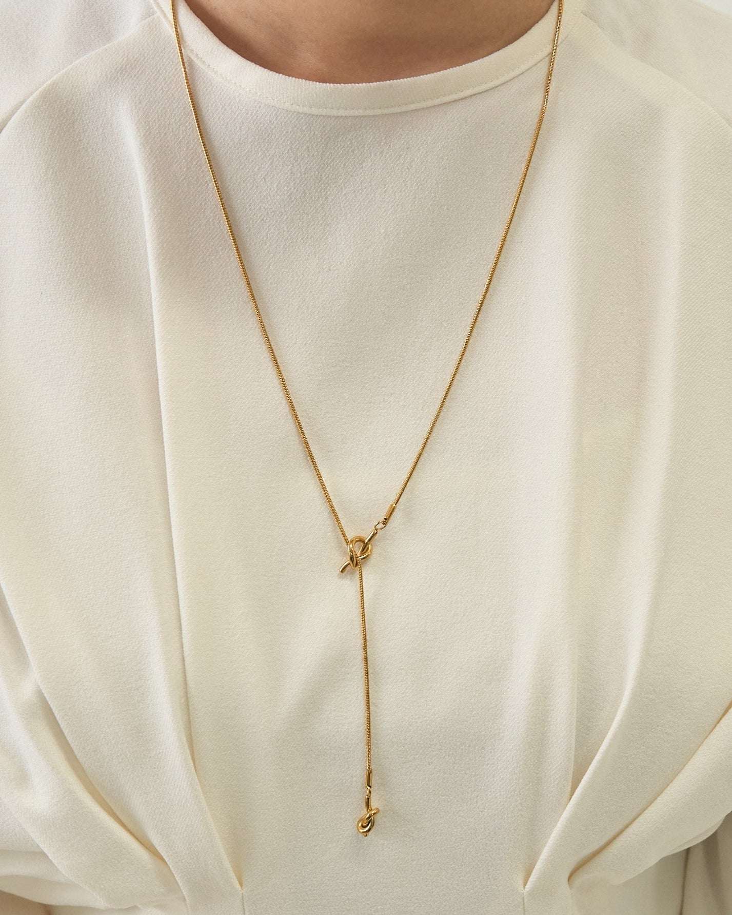 knot slide necklace / 316L