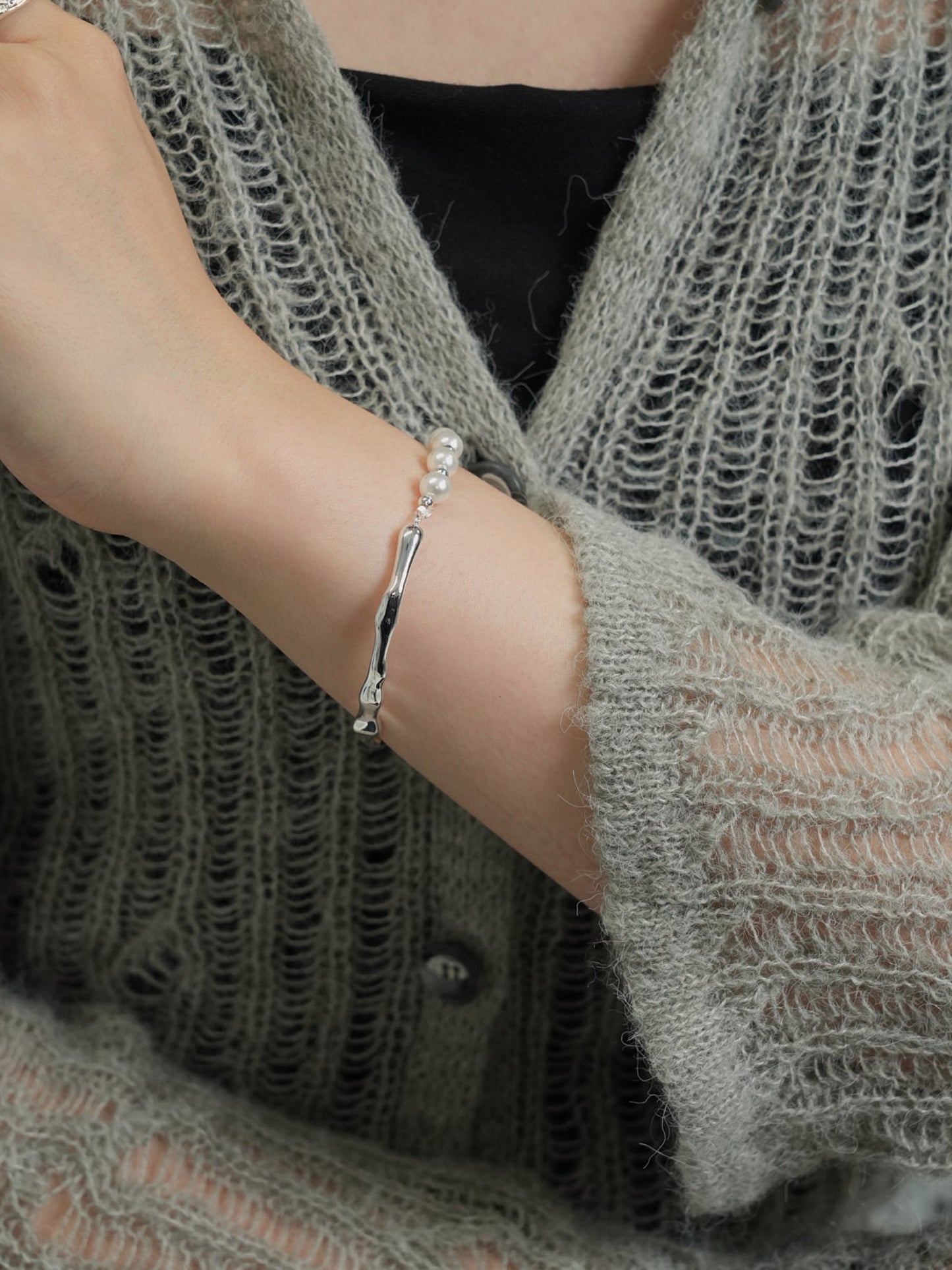 half pearl bangle