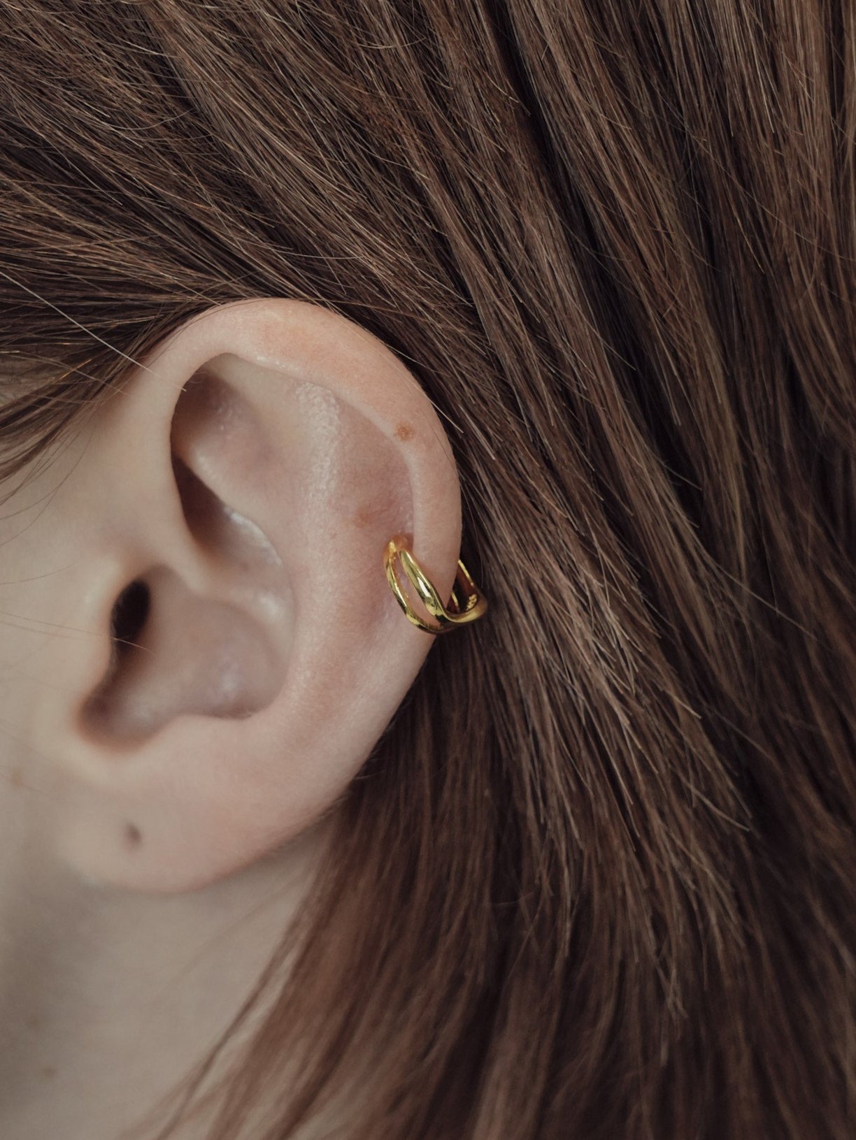 cavity ear cuff / s925