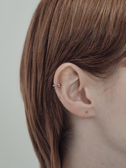 cavity ear cuff / s925