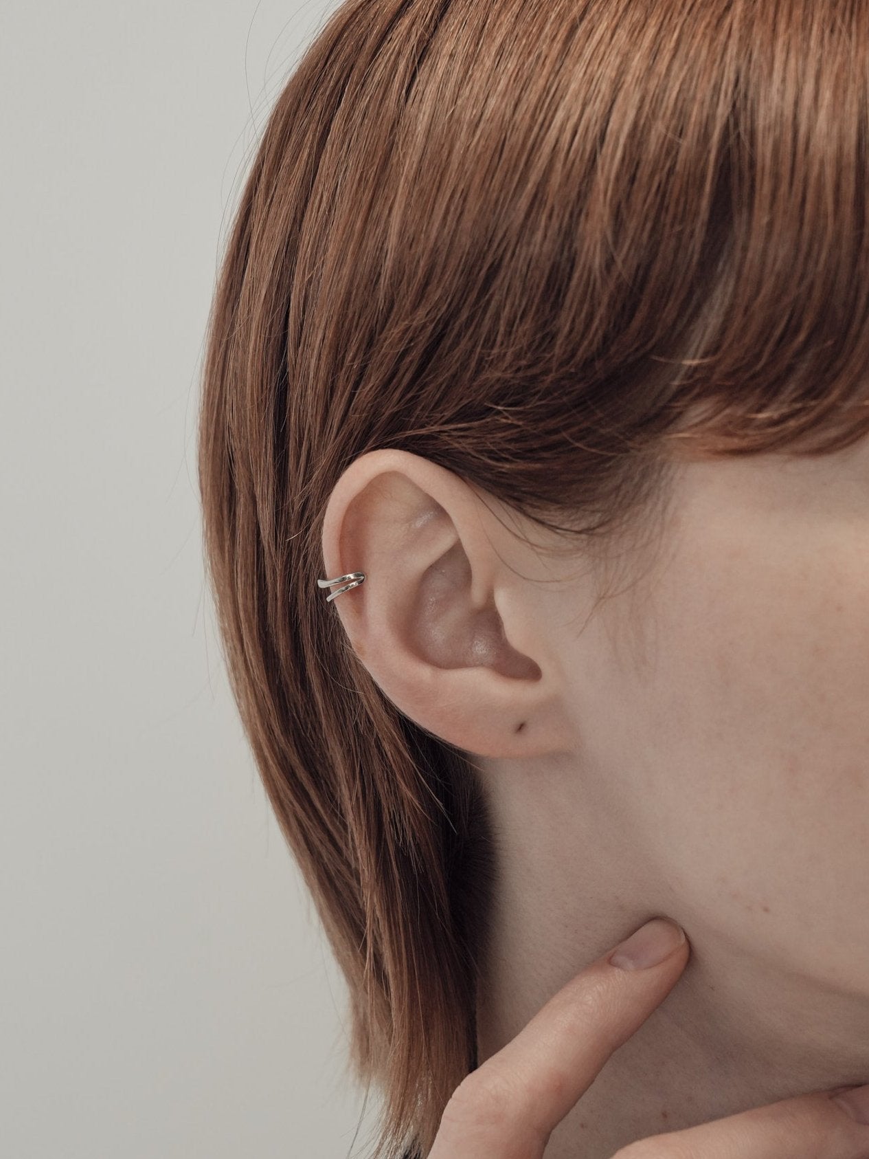 cavity ear cuff / s925