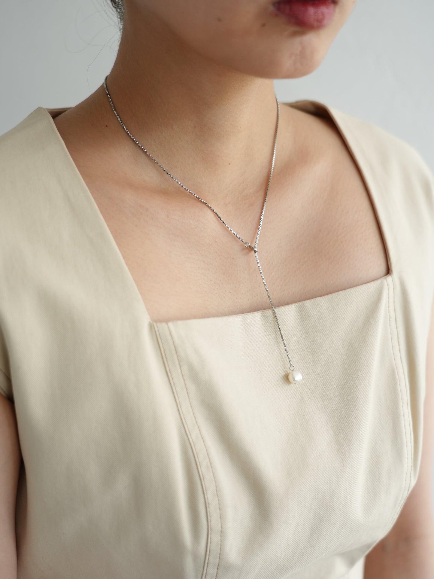 pearl sway necklace - venetian - / (金属アレルギー対応)