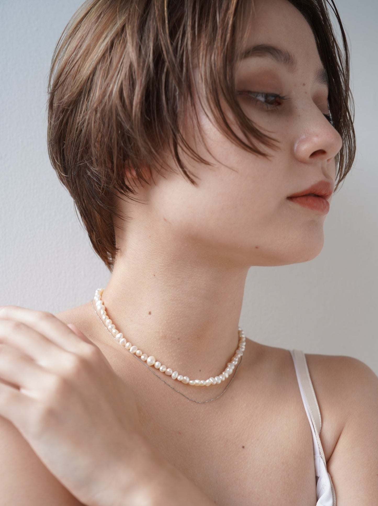 pearl pomp necklace (set)